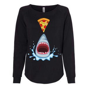 Shark Pizza Attack Womens California Wash Sweatshirt