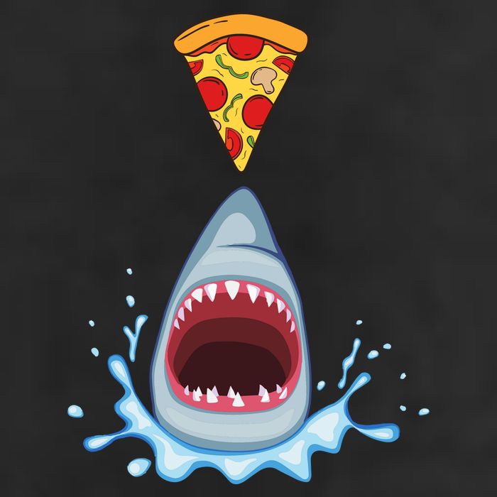 Shark Pizza Attack Trucker Hat