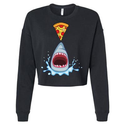 Shark Pizza Attack Cropped Pullover Crew