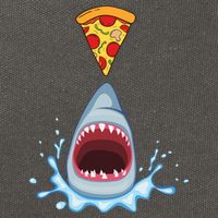 Shark Pizza Attack Cotton Canvas Backpack