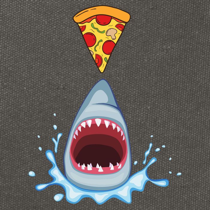 Shark Pizza Attack Cotton Canvas Backpack