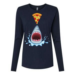 Shark Pizza Attack Womens Cotton Relaxed Long Sleeve T-Shirt