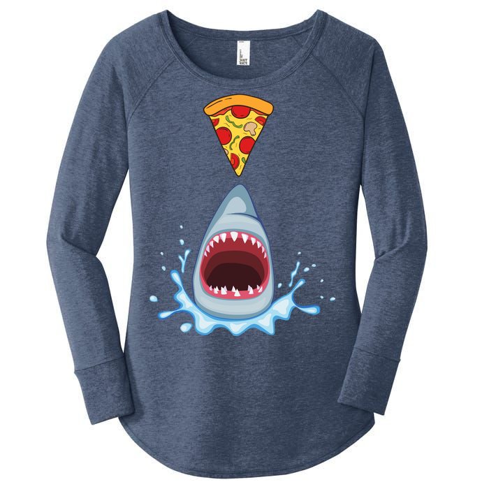 Shark Pizza Attack Women's Perfect Tri Tunic Long Sleeve Shirt