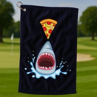 Shark Pizza Attack Golf Towel