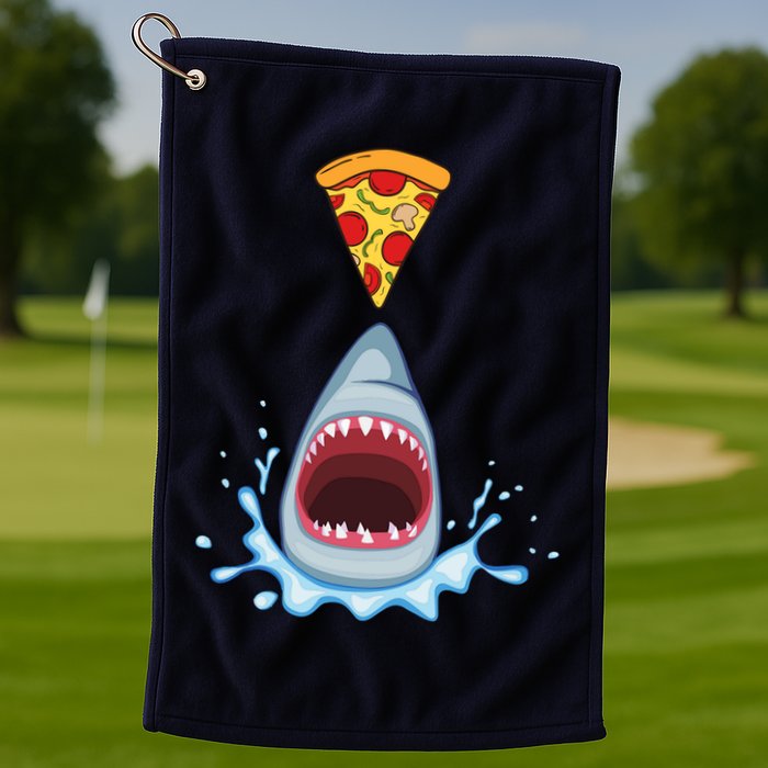 Shark Pizza Attack Golf Towel