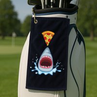Shark Pizza Attack Golf Towel