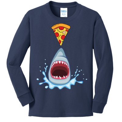 Shark Pizza Attack Kids Long Sleeve Shirt