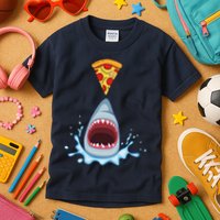 Shark Pizza Attack Kids T-Shirt