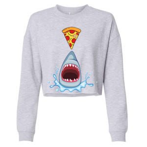 Shark Pizza Attack Cropped Pullover Crew