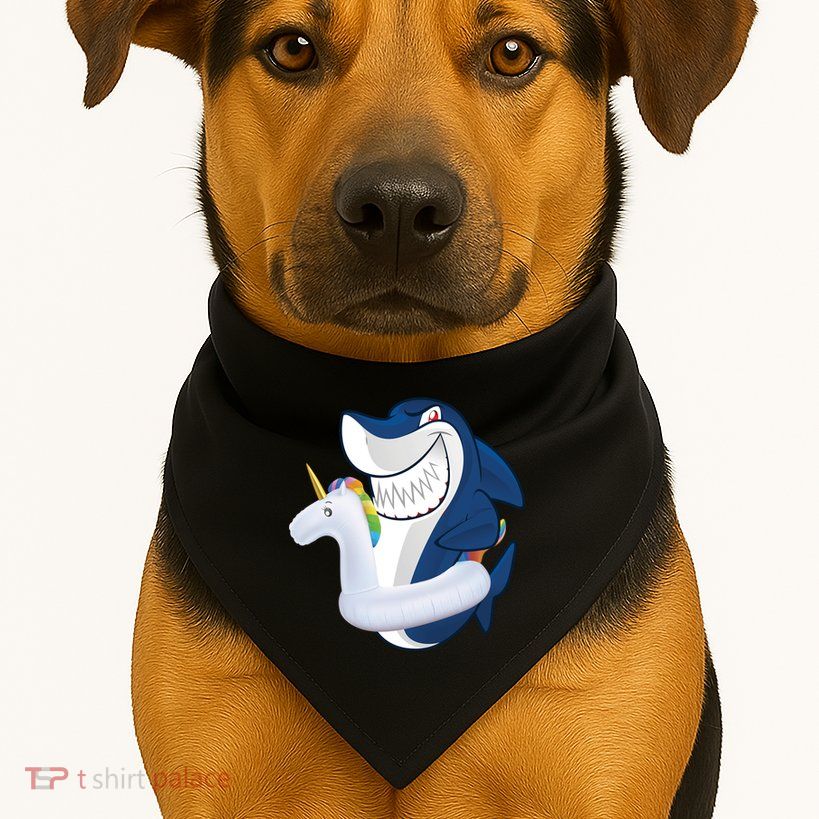 Shark Unicorn Float Pool Party USA-Made Doggie Bandana