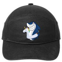 Shark Unicorn Float Pool Party 7-Panel Snapback Hat