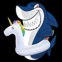 Shark Unicorn Float Pool Party 7-Panel Snapback Hat