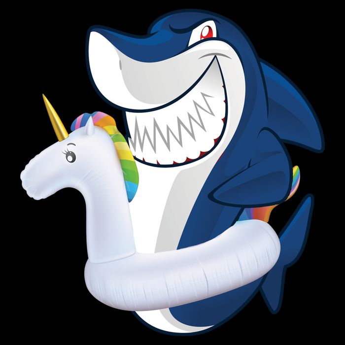 Shark Unicorn Float Pool Party 7-Panel Snapback Hat