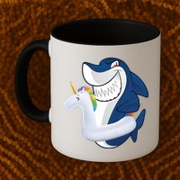 Shark Unicorn Float Pool Party Mug