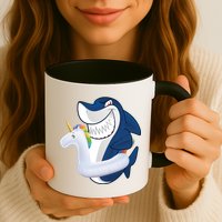 Shark Unicorn Float Pool Party Mug
