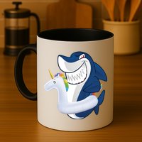 Shark Unicorn Float Pool Party Mug