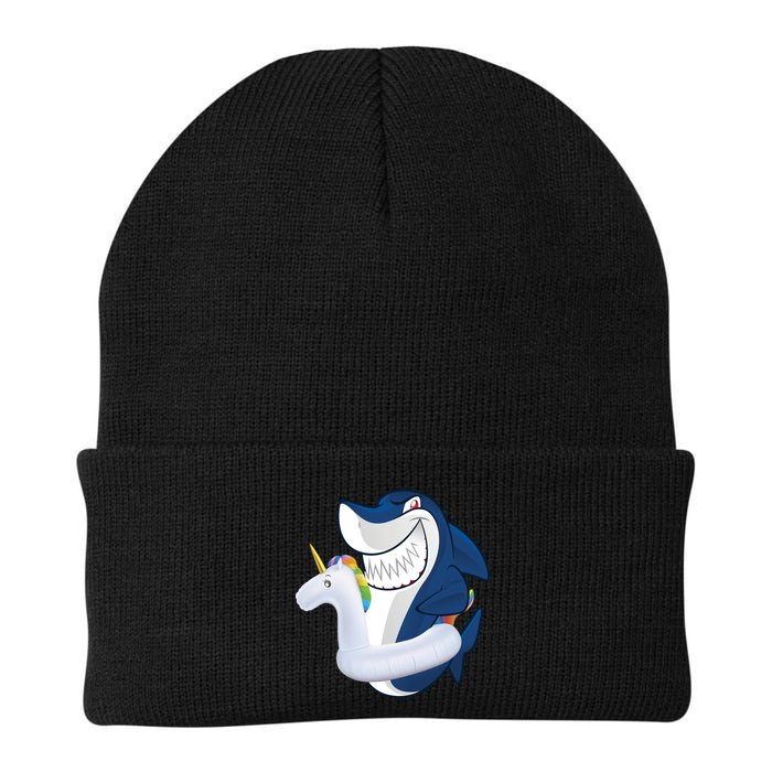 Shark Unicorn Float Pool Party Knit Cap Winter Beanie