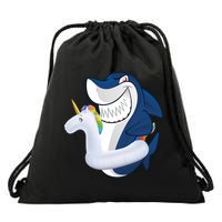 Shark Unicorn Float Pool Party Drawstring Bag