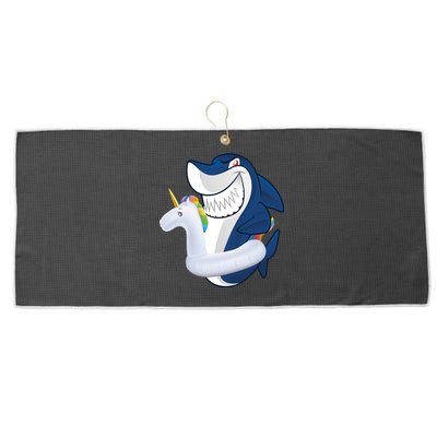 Shark Unicorn Float Pool Party Large Microfiber Waffle Golf Towel