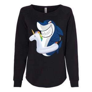 Shark Unicorn Float Pool Party Womens California Wash Sweatshirt