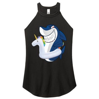 Shark Unicorn Float Pool Party Women's Perfect Tri Rocker Tank