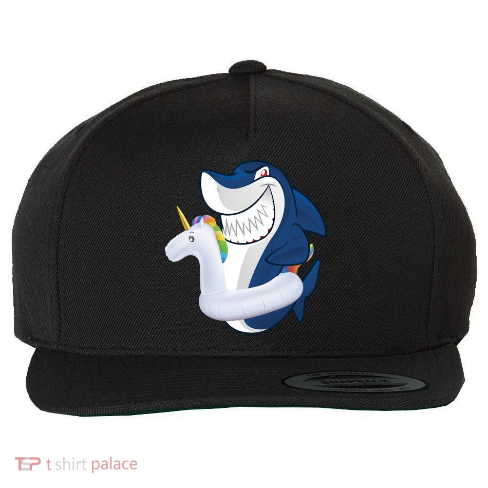 Shark Unicorn Float Pool Party Wool Snapback Cap