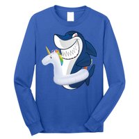 Shark Unicorn Float Pool Party Long Sleeve Shirt