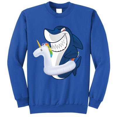 Shark Unicorn Float Pool Party Sweatshirt