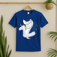 Shark Unicorn Float Pool Party T-Shirt