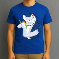Shark Unicorn Float Pool Party T-Shirt
