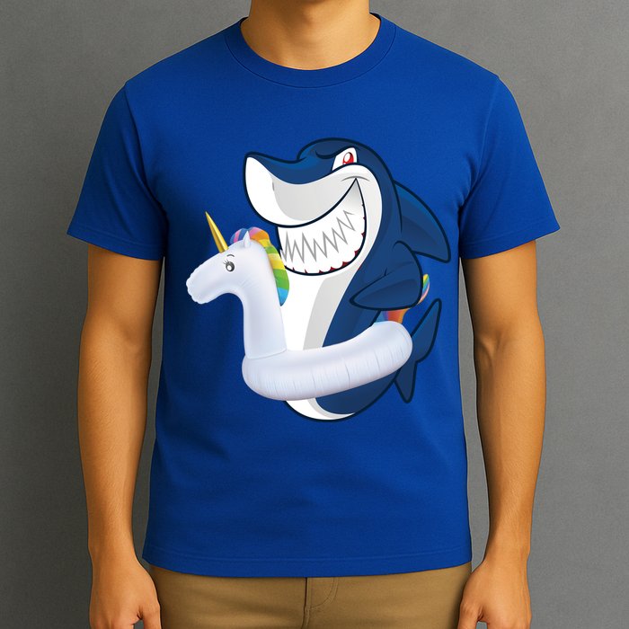 Shark Unicorn Float Pool Party T-Shirt