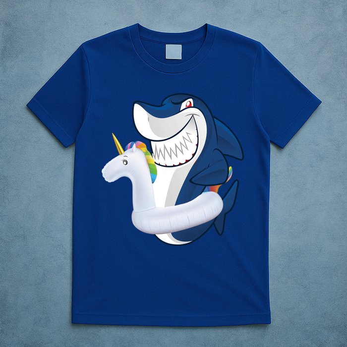 Shark Unicorn Float Pool Party T-Shirt
