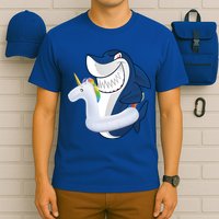Shark Unicorn Float Pool Party T-Shirt
