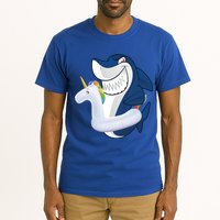 Shark Unicorn Float Pool Party Tall T-Shirt