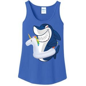 Shark Unicorn Float Pool Party Ladies Essential Tank