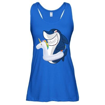 Shark Unicorn Float Pool Party Ladies Essential Flowy Tank