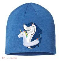 Shark Unicorn Float Pool Party Sustainable Beanie