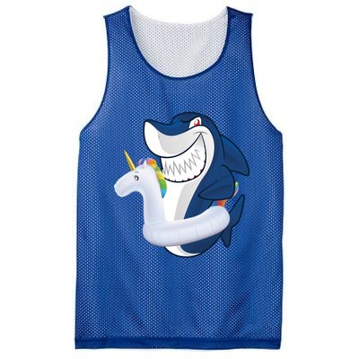 Shark Unicorn Float Pool Party Mesh Reversible Basketball Jersey Tank