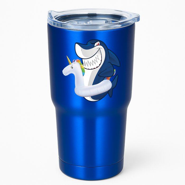 Shark Unicorn Float Pool Party Tumbler