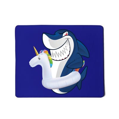 Shark Unicorn Float Pool Party Mousepad