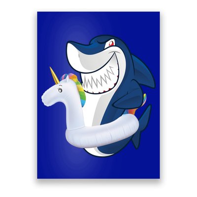 Shark Unicorn Float Pool Party Poster