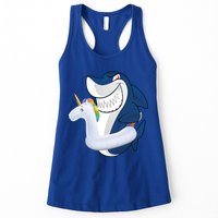 Shark Unicorn Float Pool Party Womens Tank Top