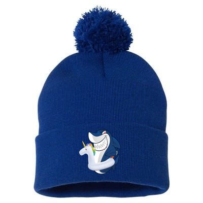 Shark Unicorn Float Pool Party Pom Pom 12in Knit Beanie