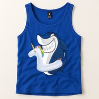 Shark Unicorn Float Pool Party Tank Top