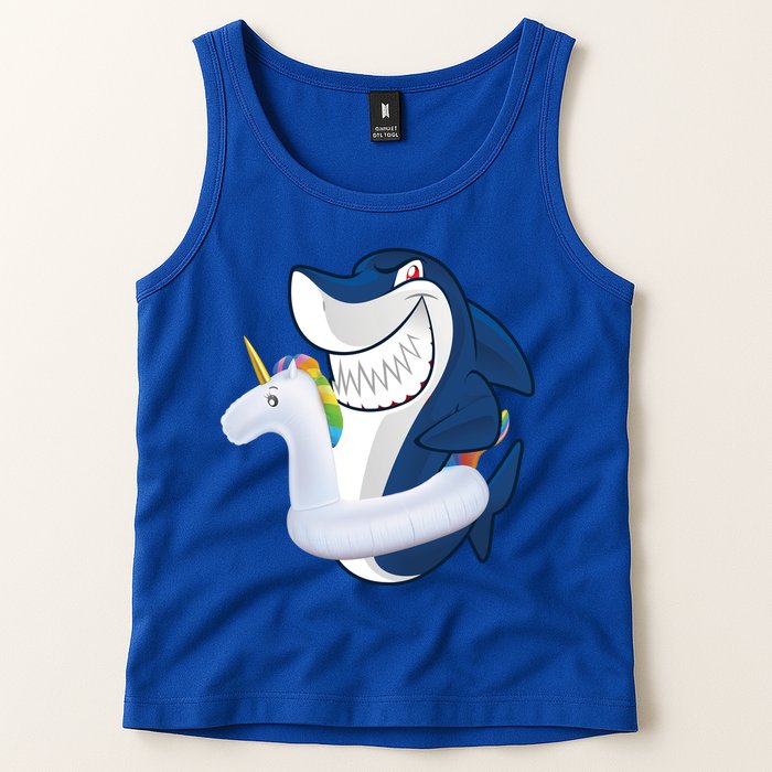 Shark Unicorn Float Pool Party Tank Top