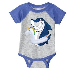 Shark Unicorn Float Pool Party Infant Baby Jersey Bodysuit