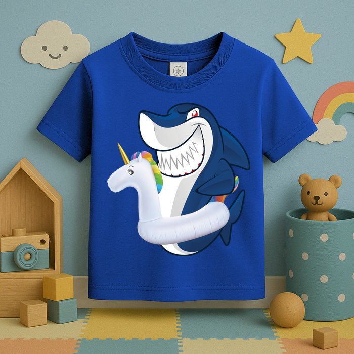 Shark Unicorn Float Pool Party Toddler T-Shirt
