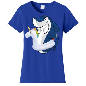 Shark Unicorn Float Pool Party Women's T-Shirt