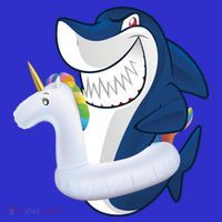 Shark Unicorn Float Pool Party Kids T-Shirt