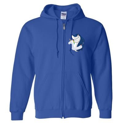 Shark Unicorn Float Pool Party Full Zip Hoodie